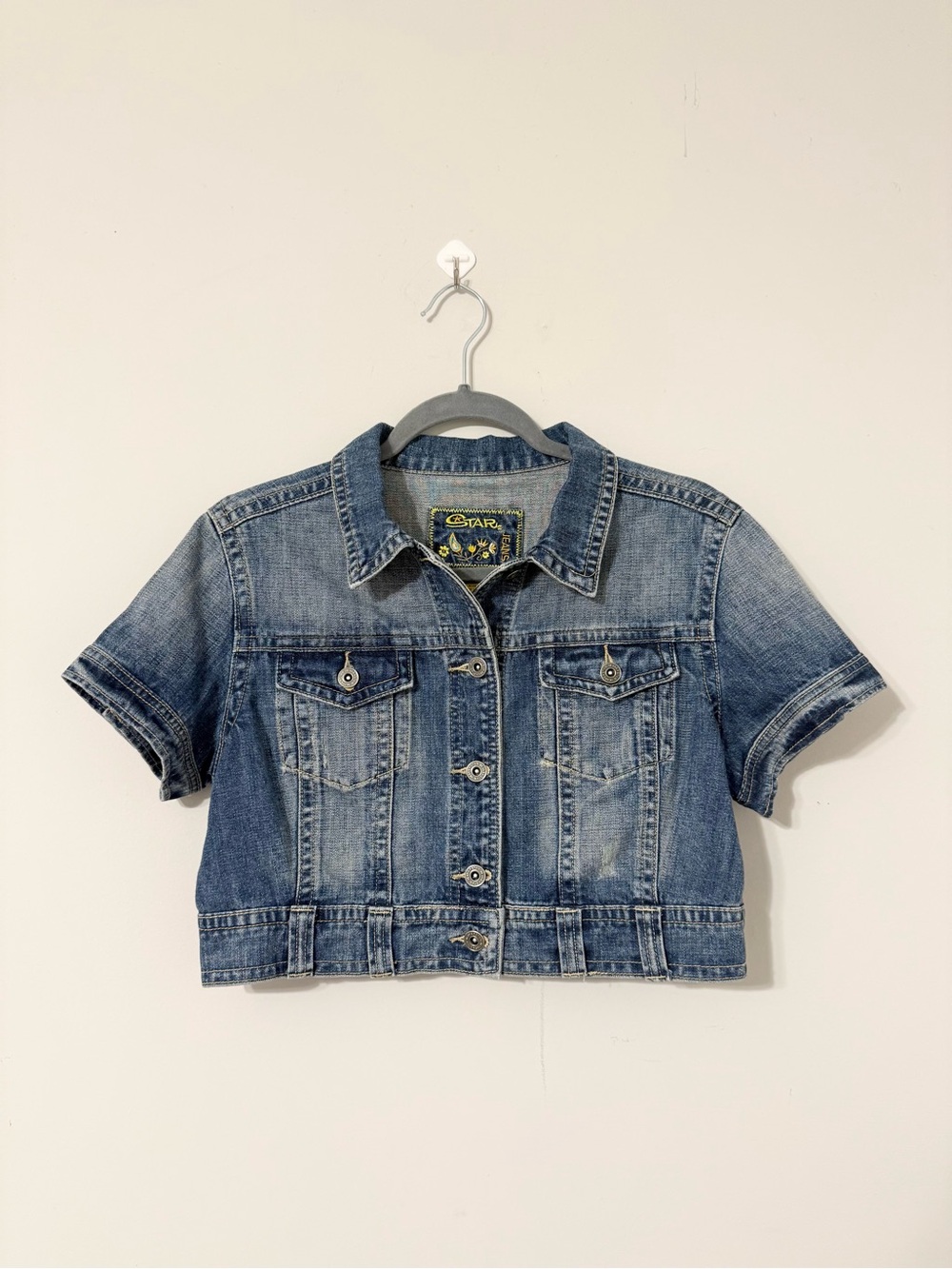 Y2K Star Jeans Cropped Denim Jacket